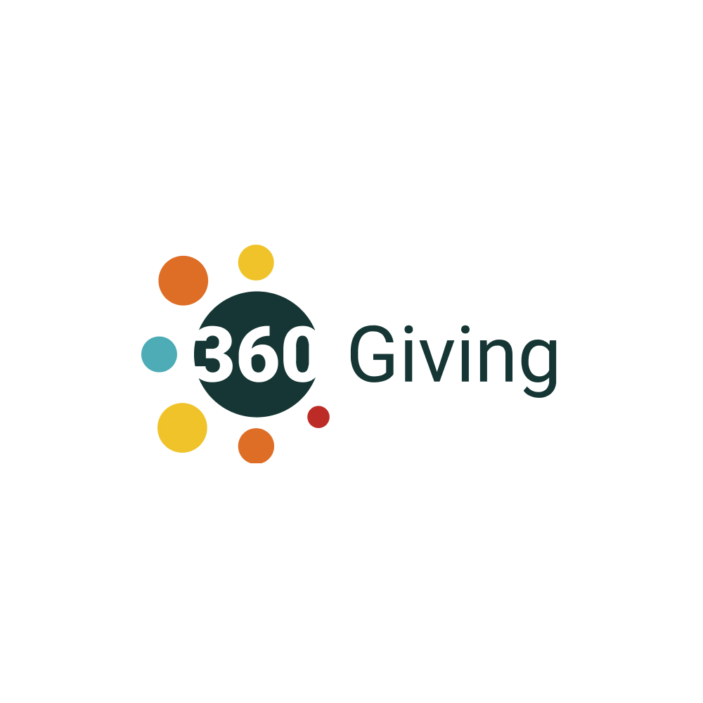 The image is a logo for 360 Giving. It features the number 360 in the center with colorful dots surrounding it, and the word Giving to the right.
